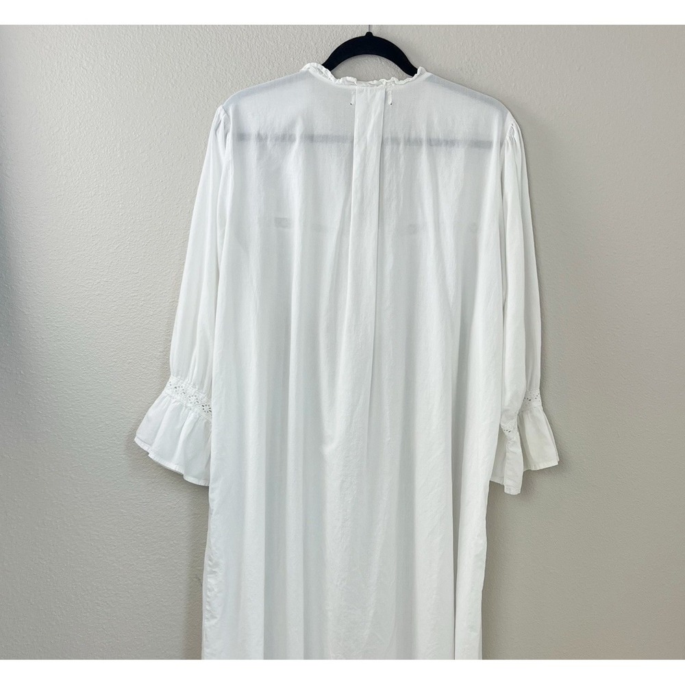 Vintage White Cotton Lace Nightgown Boho Romantic Free Size by Powell Craft - Picture 4 of 12